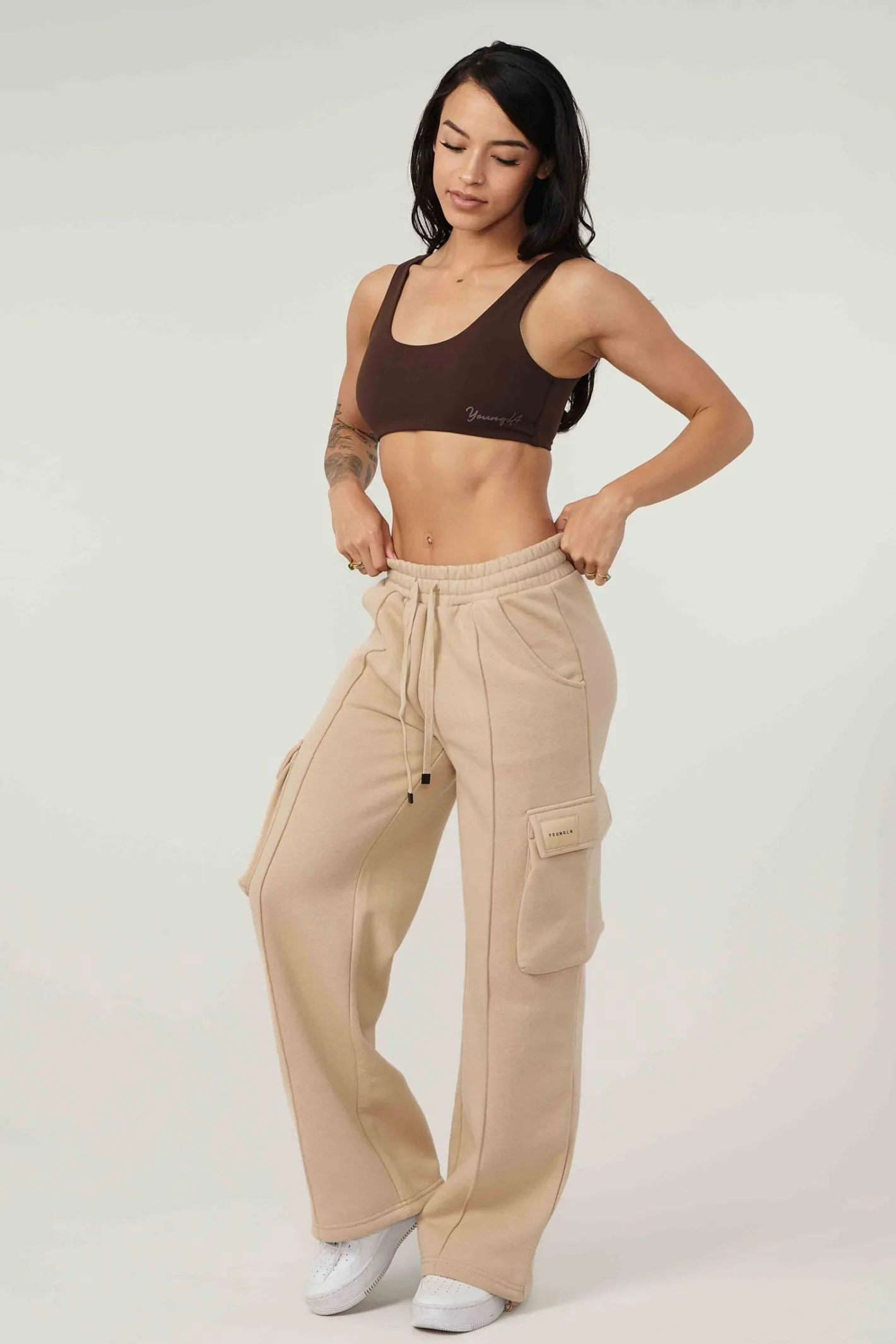 Youngla W216-Cargo Fleece Joggers<Women Joggers & Pants