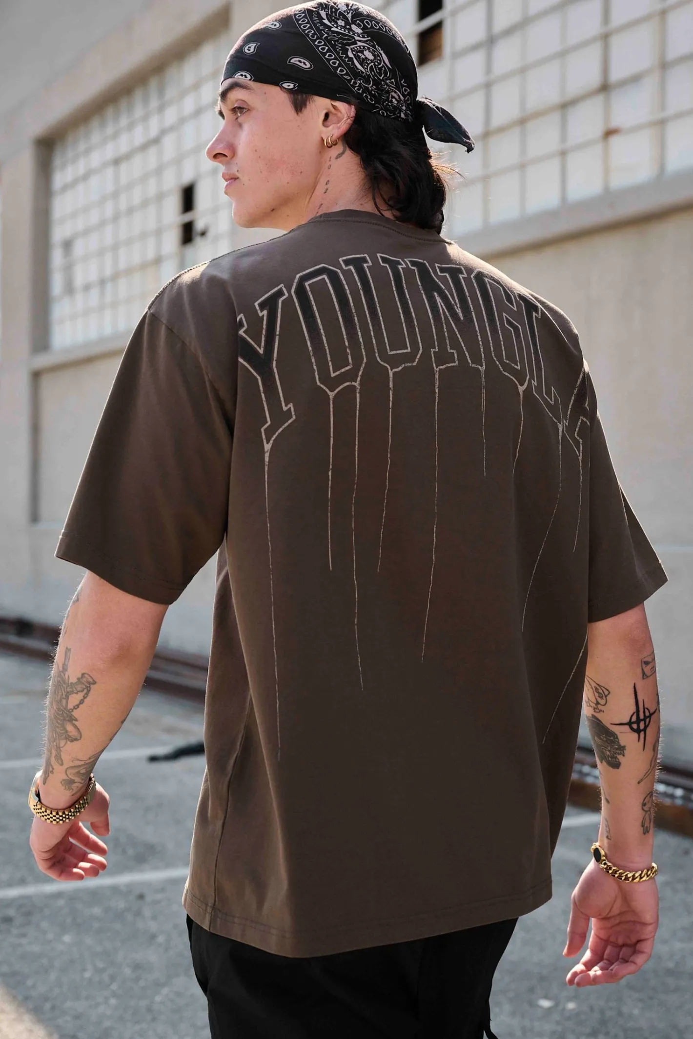 Youngla W428-Drip Oversized Tee<Men Shirts