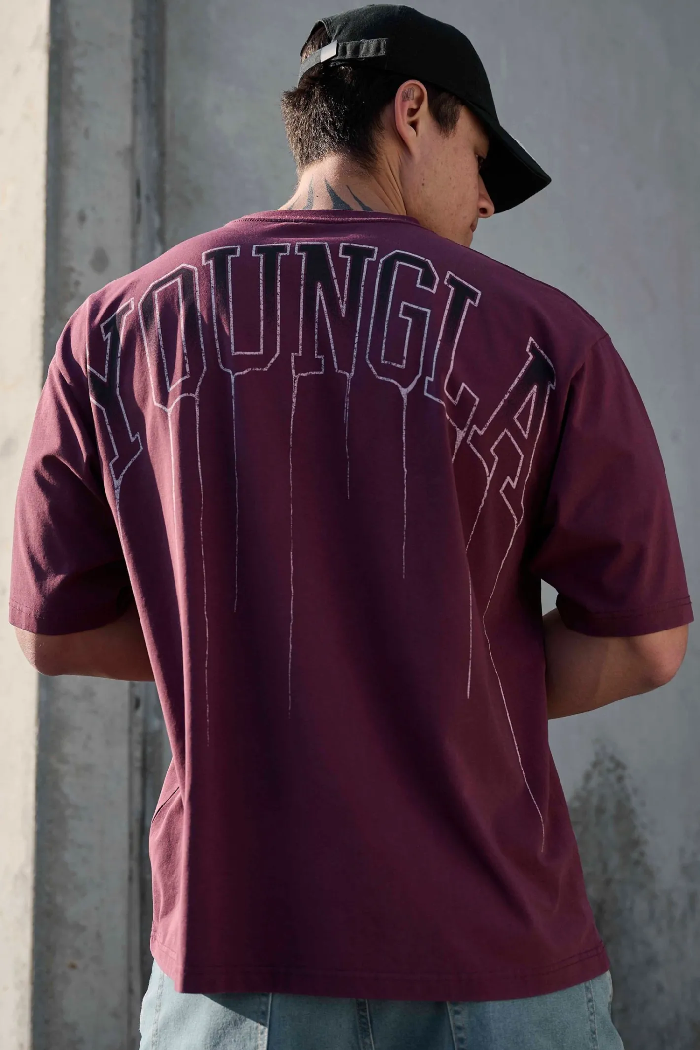 Youngla W428-Drip Oversized Tee<Men Shirts