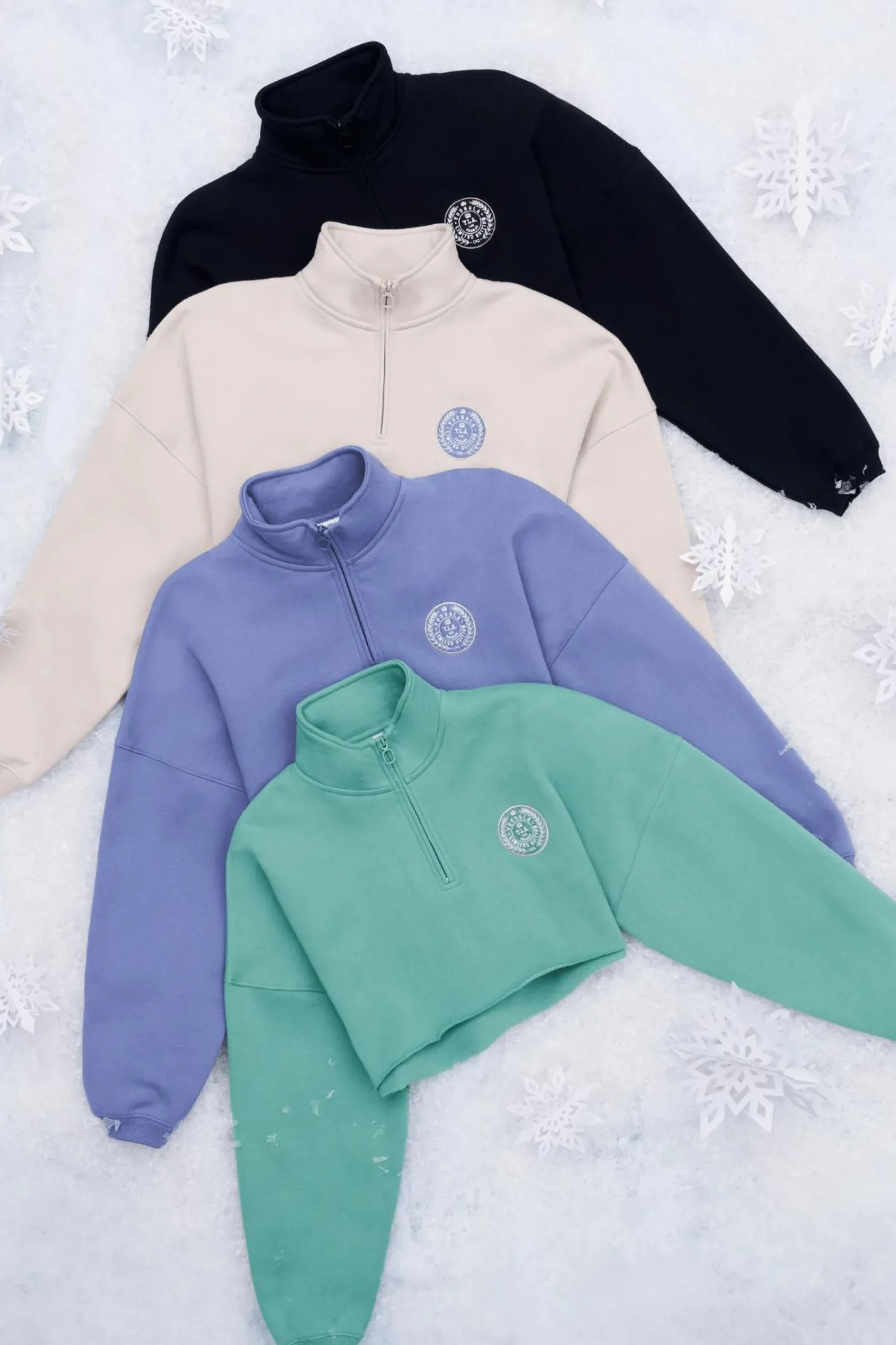 Youngla W525-Teddy Crop Quarter Zip<Women Outerwear