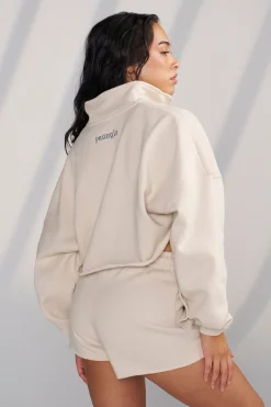 Youngla W525-Teddy Crop Quarter Zip<Women Outerwear