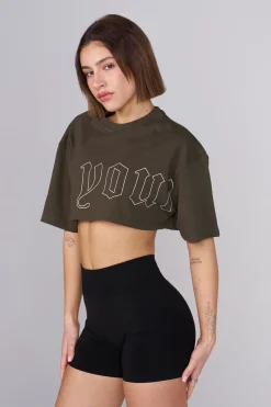 Youngla W436-Urban Crop Tee<Women Tops
